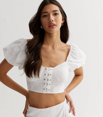 Off white lace outlet crop top