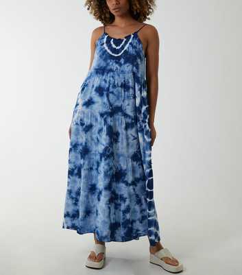 Blue Vanilla Navy Tie Dye Strappy Maxi Dress