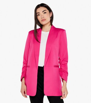 Ladies ruched sale sleeve blazer