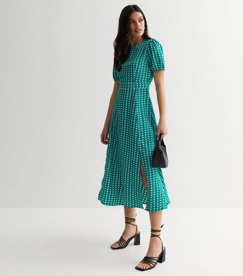 Teal polka sales dot dress