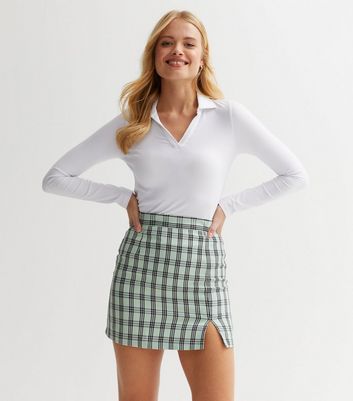 Cutie London Mint Green Check Mini Skirt | New Look