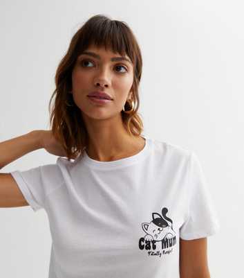 White Cat Mum Logo T-Shirt