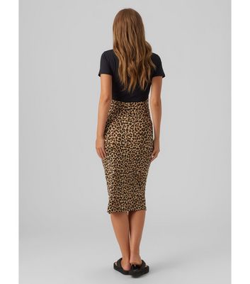 Leopard print midi outlet skirt bodycon