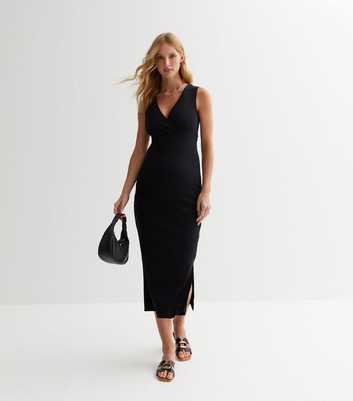 Mamalicious Maternity Black Jersey Sleeveless Midi Dress