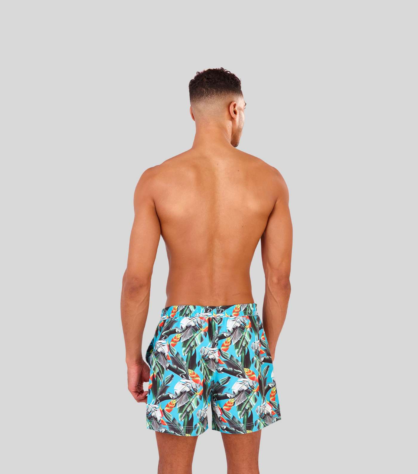 South Beach Teal Tropical Drawstring Swim Shorts Image 3