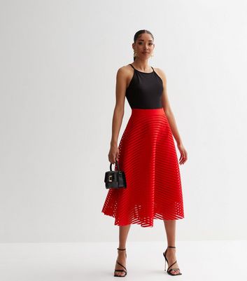 Buy red shop midi skirt