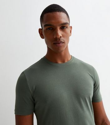 Khaki muscle fit t hot sale shirt