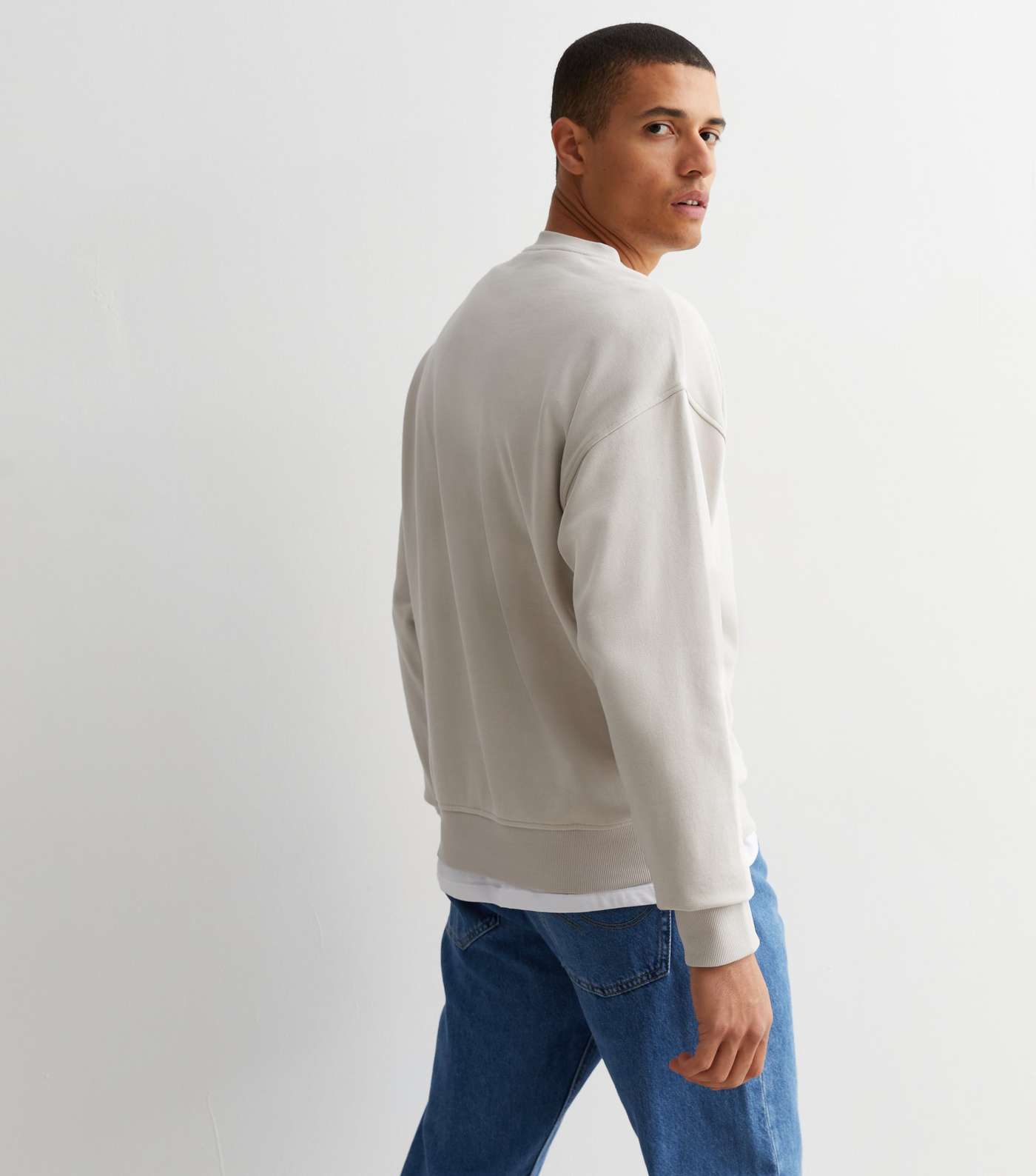 Stone Crew Neck Relaxed Fit Sweatshirt Image 4