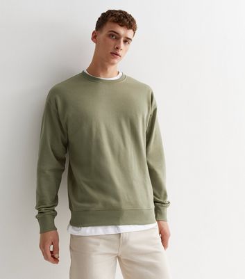 Light Green Crew Neck Relaxed Fit Sweatshirt New Look