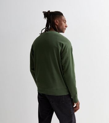 Olive green clearance crew neck sweater