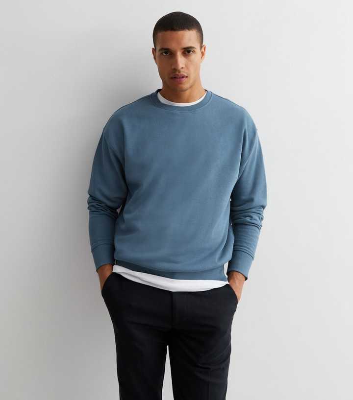 Blue Crew Neck Sweatshirt | New Look