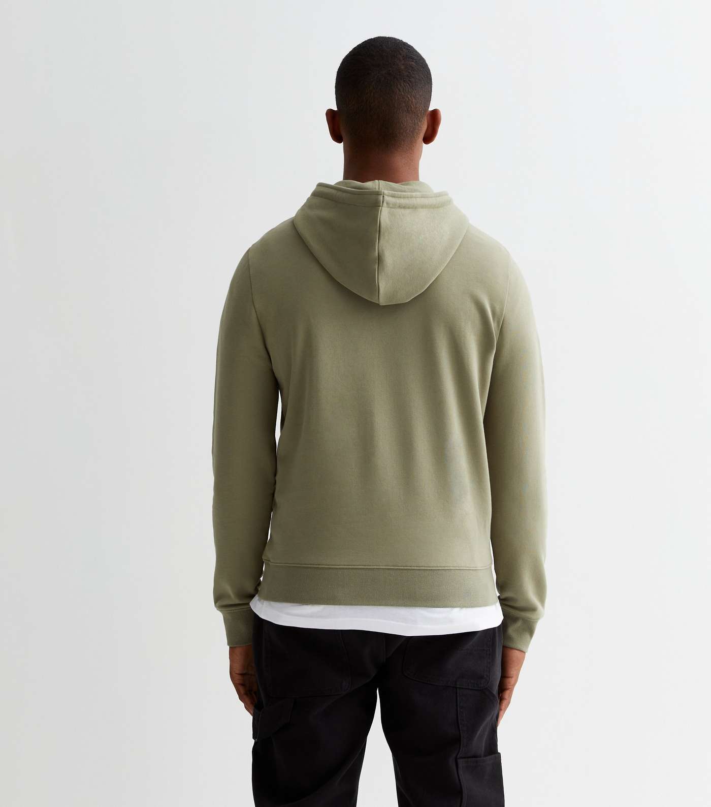 Light Green Pocket Front Relaxed Fit Hoodie Image 4