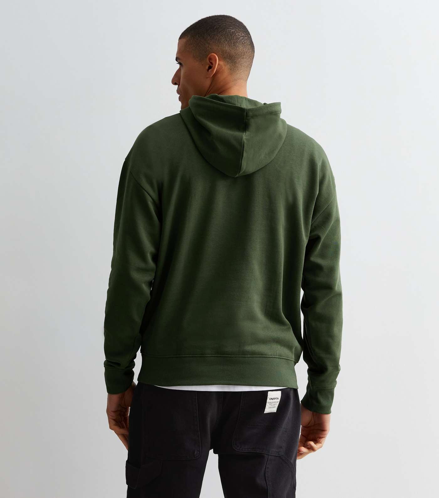 Green Pocket Front Relaxed Fit Hoodie Image 4