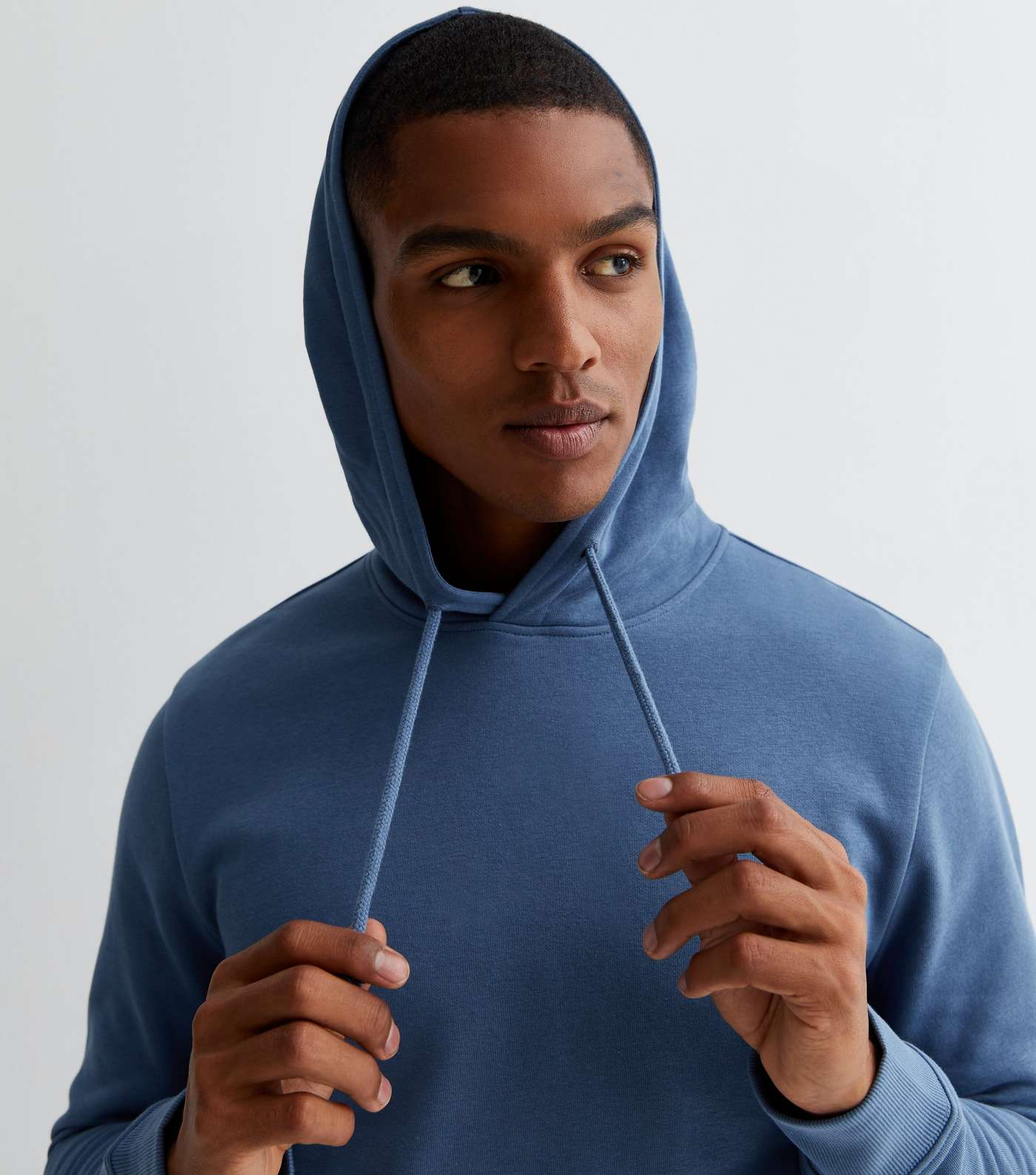 Blue Pocket Front Relaxed Fit Hoodie Image 2