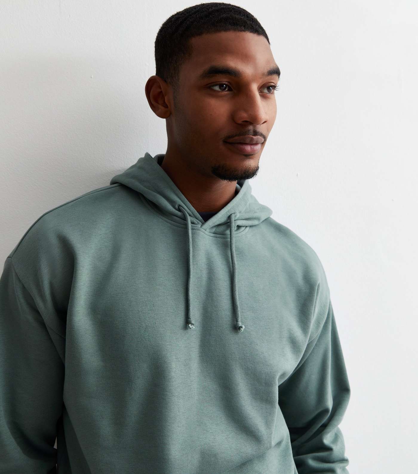 Light Blue Pocket Front Relaxed Fit Hoodie Image 2