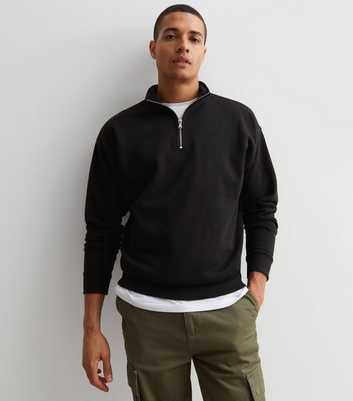 Black Zip Neck Sweatshirt