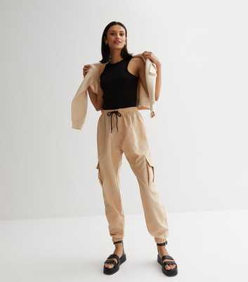 Urban Bliss Stone High Waist Parachute Cargo Trousers