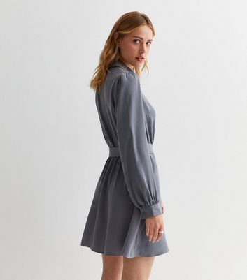 Missguided cordrey skater shirt dress in grey and deals brown