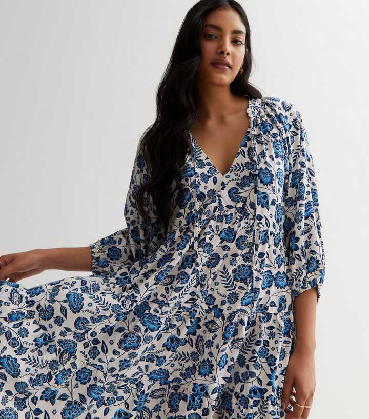 White Floral Smock Mini Dress | New Look