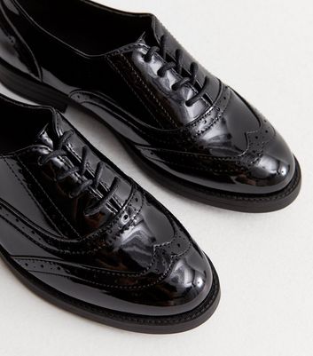 Mens black patent on sale shoes wide fitting