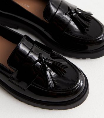 Womens black hot sale chunky loafers