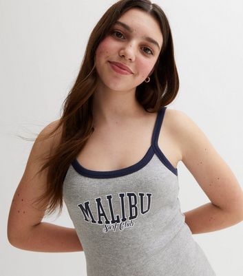 Girls Grey Malibu Strappy Cami Mini Dress | New Look