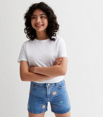 KIDS ONLY Blue Floral Denim Shorts New Look