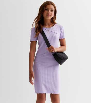 KIDS ONLY Lilac Ribbed Short Sleeve Mini Dress