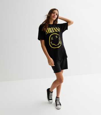 Black Nirvana Oversized Logo T-Shirt