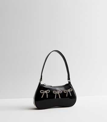 Public Desire Black Embellished Bow Shoulder Bag
