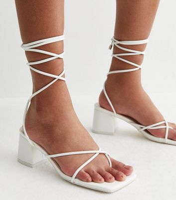 White deals strappy flats