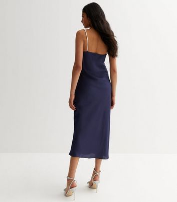 Ladies navy best sale midi dress