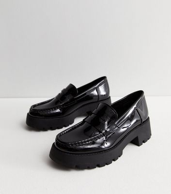Black Patent Chunky Loafers