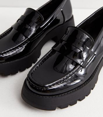 Patent store chunky loafers