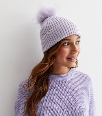 Purple best sale bobble hat