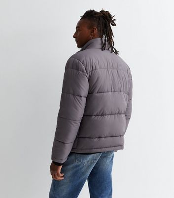 Dark Grey Puffer Jacket New Look