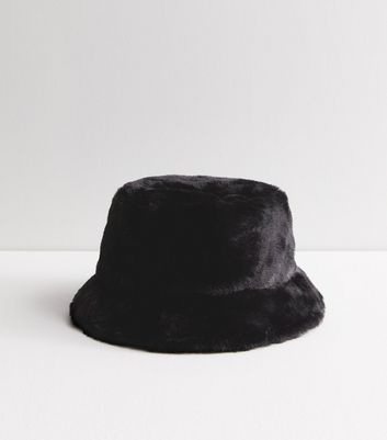 Fluffy Black Cat Bucket Hat by DULUDULUDESIGN