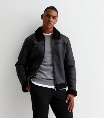 Mens aviator deals jacket black