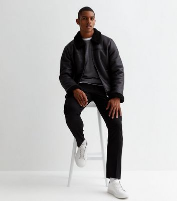 Mens shearling jacket outlet asos