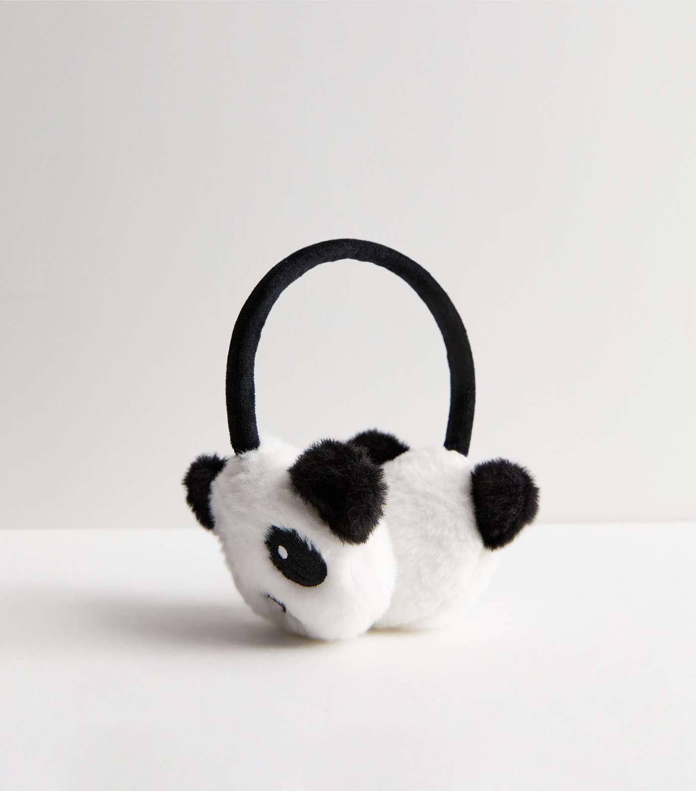 Girls White Panda Ear Muffs Image 2
