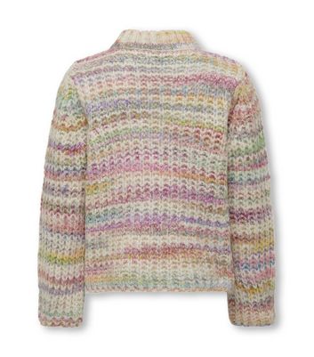 KIDS ONLY Multicolour Stripe Knit High Neck Jumper New Look