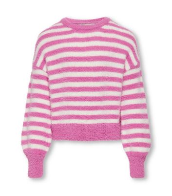 Off-White Kids logo striped jumper - Pink