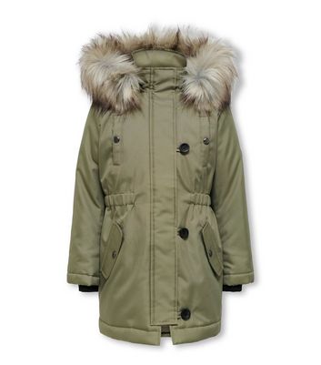 Kids fur deals hooded coat