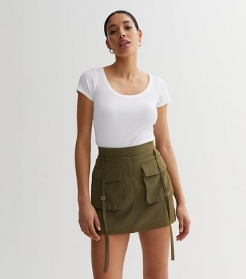 Cameo Rose Khaki Cargo Mini Skirt | New Look