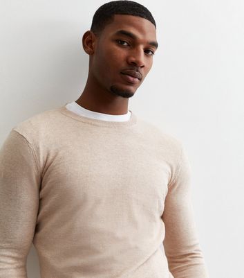 Beige crew neck jumper sale