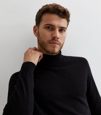 Mens fine knit 2025 roll neck jumper