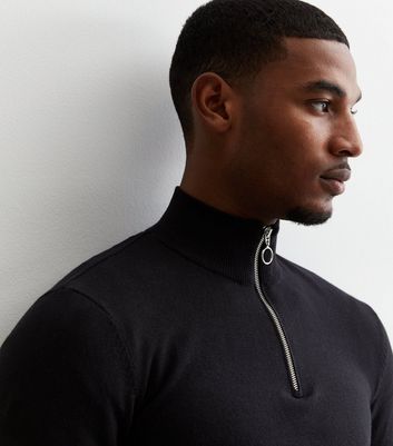 Mens black clearance funnel neck jumper