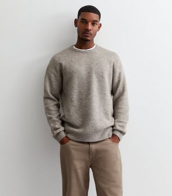 Mens grey hot sale wool sweater