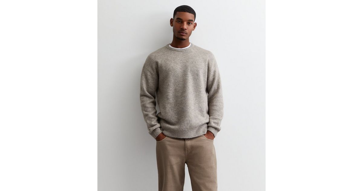 Dark Grey Soft Knit Crew Neck Relaxed Fit Jumper | New Look