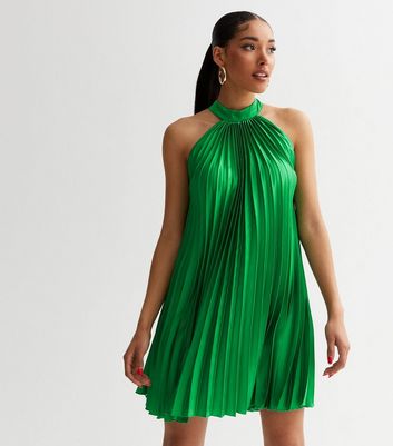 New look green satin deals dress